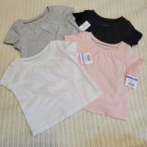 Set of 4 cotton shirts for baby girl, size 6M